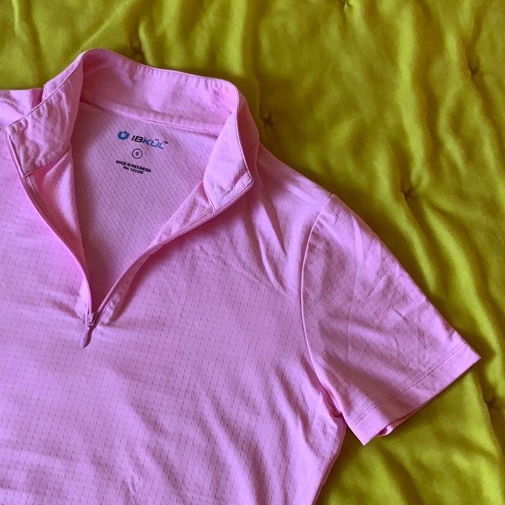 IBKUL Pink 1/4 Zip T-Shirt